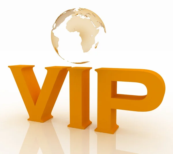 VIP abbreviation with a globe — Stock Photo, Image