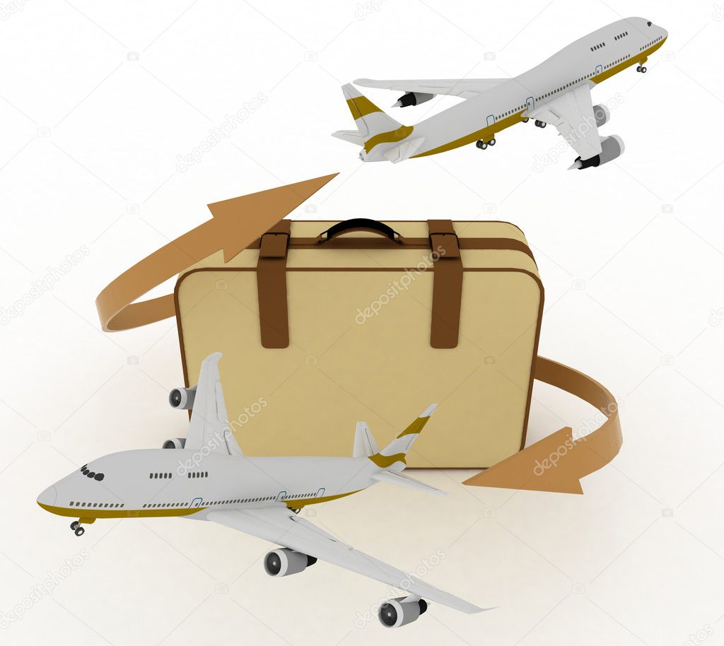 airliners and suitcase