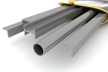 yalan bir çanta içinde metal profil