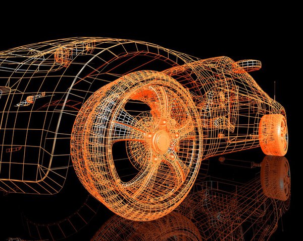 Front view of the modern model cars