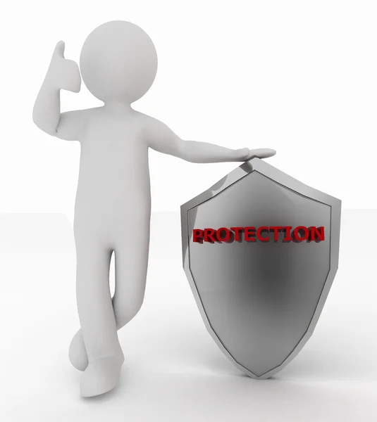 Man and shield on white background Stock Photo by ©ISergey 1601240