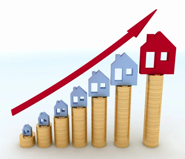 Diagrama de crecimiento de los precios inmobiliarios . — Foto de Stock