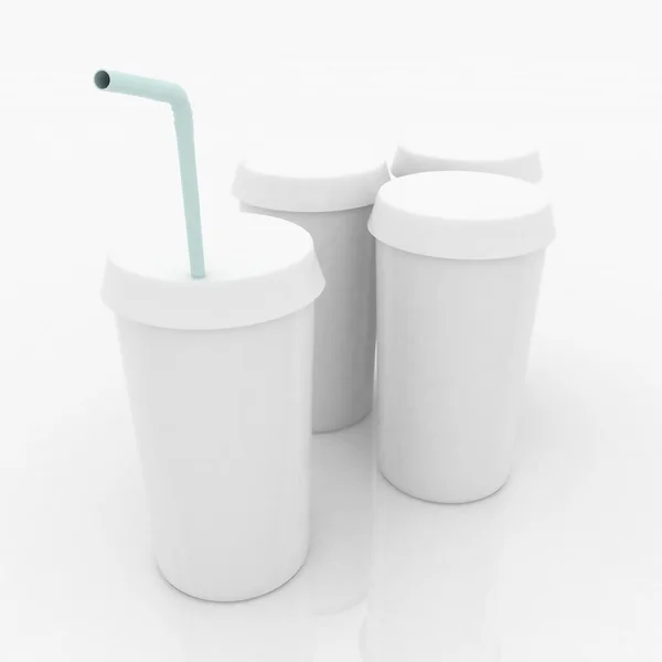 Plastic fast food glasses — Stock Photo, Image