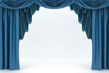Açık mavi tiyatro perdesi
