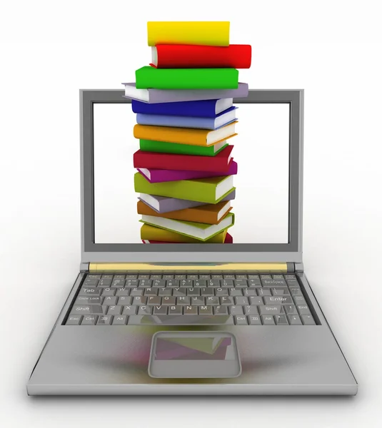 Books from your laptop — Stock Photo, Image