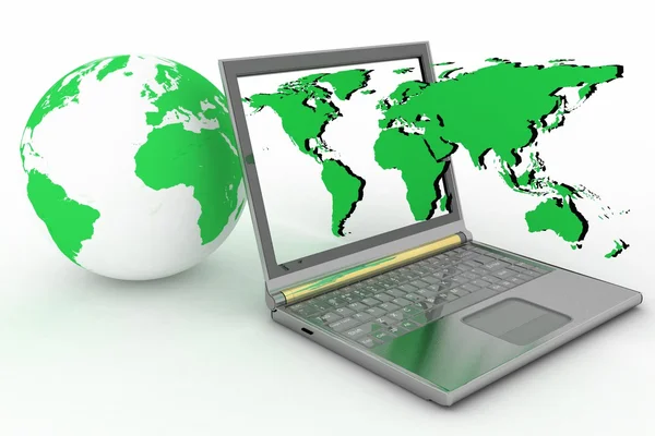 Conceito de Internet laptop conexão global — Fotografia de Stock