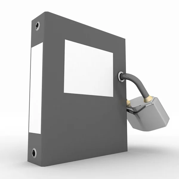 Folder with padlock on a white background — Stock Photo, Image