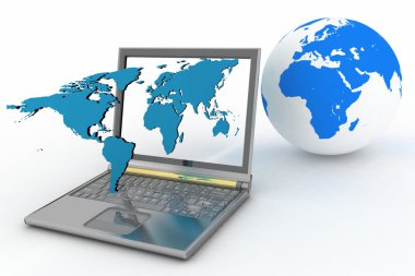 Internet kavramı genel bağlantı laptop