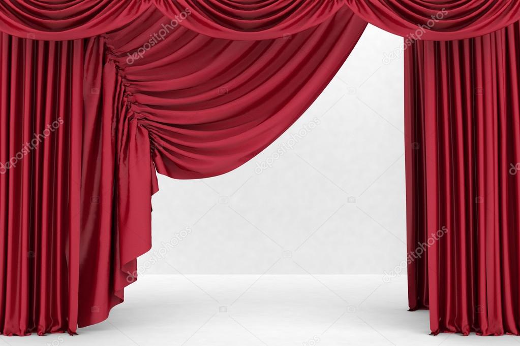 Red theater curtain, background