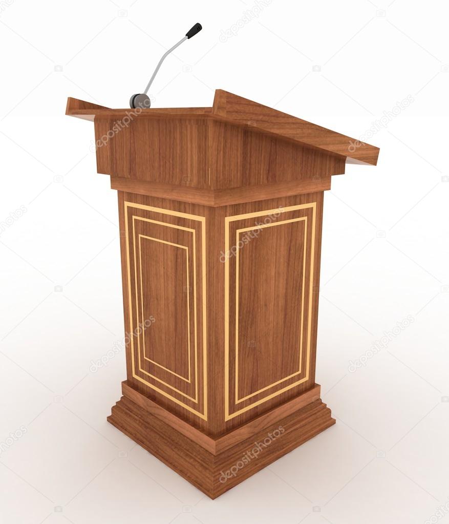 Podium for sermons on a white background