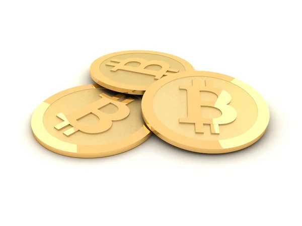 Stack of bitcoins isolated on white — Stock Photo, Image