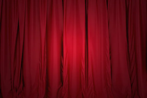 Closed the curtain, lit by a spotlight — Stock Photo, Image