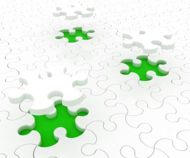 yeşil zemin üzerine beyaz bulmaca