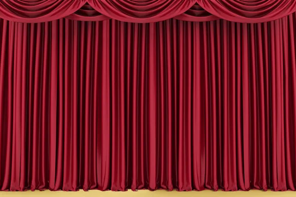 Red closed theater curtain, background — Stock Photo, Image