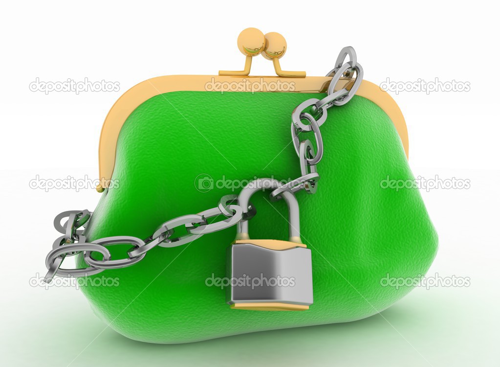 Locked up green purse