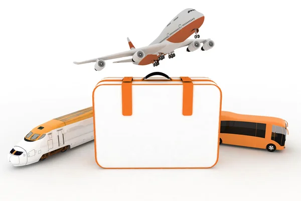 Traffic resources with suitcase — Stock Photo, Image