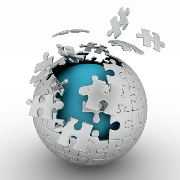 Spherical jigsaw — Stock Photo, Image
