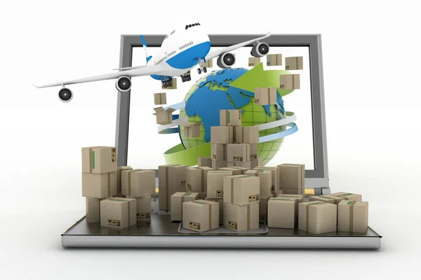 Concept of online goods orders worldwide — Stock Photo, Image