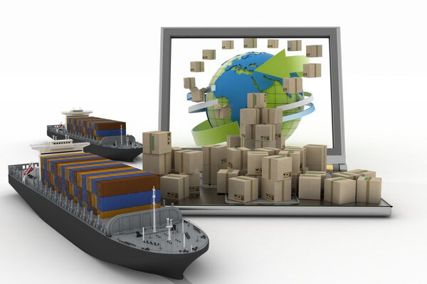 Concept of online goods orders worldwide