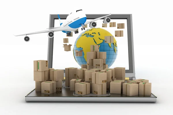 Concept of online goods orders worldwide — Stock Photo, Image