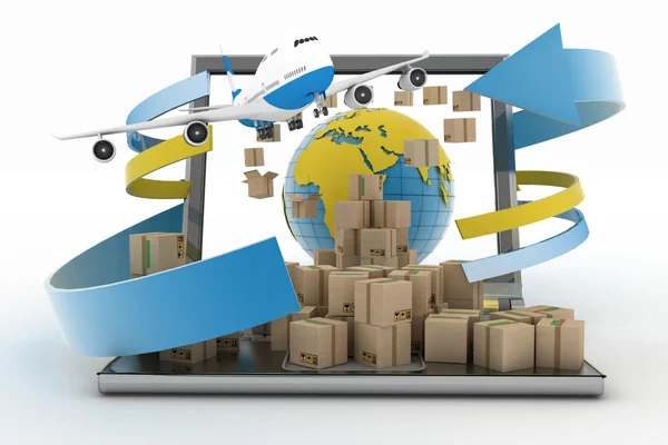 Concept of online goods orders worldwide — Stock Photo, Image