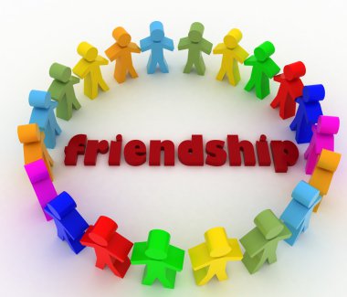 insanlar daire içinde stand. halklar dostluk kavramı