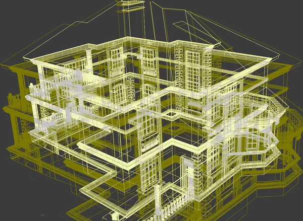 3D render absztrakt háttér modern építészet — Stock Fotó