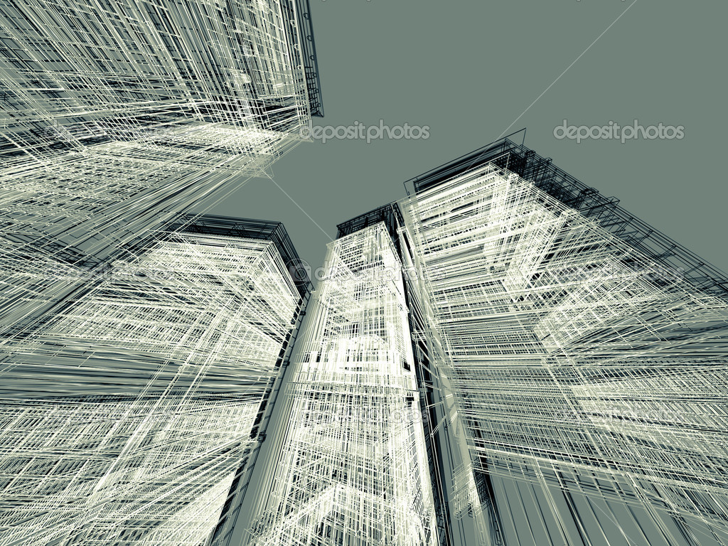 Modern Architecture Render 3d render abstract modern architecture background — stock photo Modern Architecture Render 3d render abstract modern architecture background — stock photo