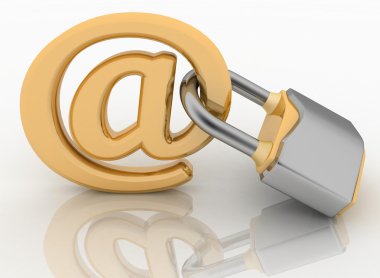 e-posta simgesi kilitli. Internet güvenlik kavramı.