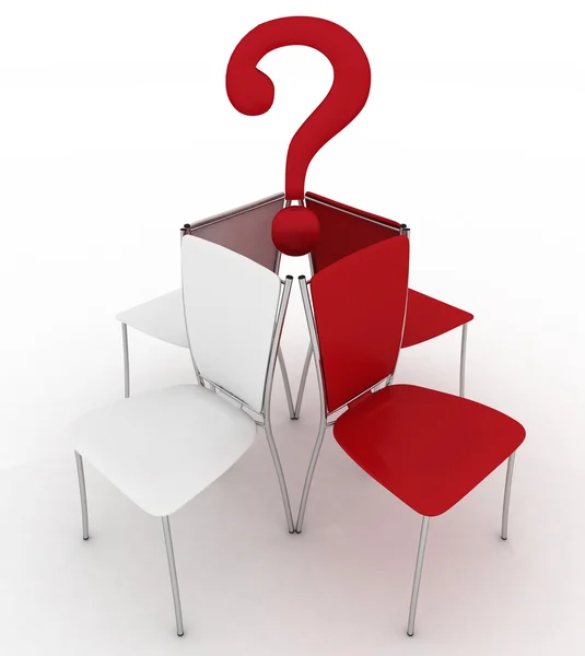 Office chairs and question-mark — Stock Photo, Image