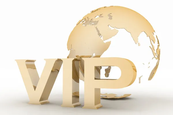 VIP abbreviation with a globe — Stock Photo, Image