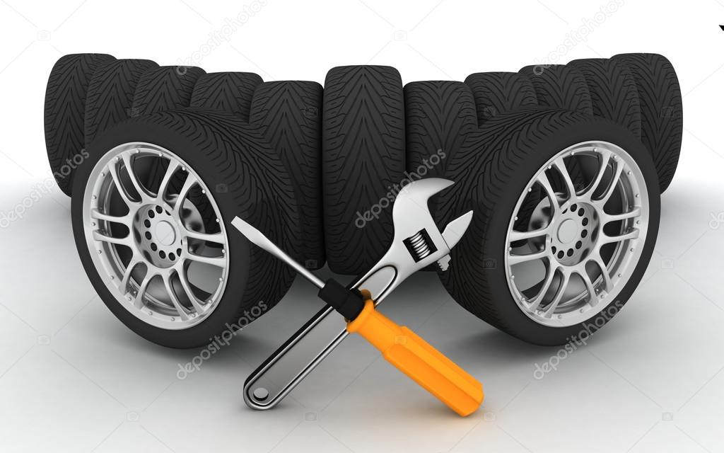 Wheels and Tools. Car service