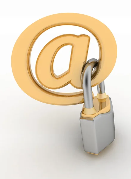 Símbolo de e-mail com bloqueio. Conceito de segurança Internet . — Fotografia de Stock