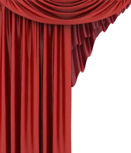 Открытый красный театр занавес, фон — стоковое фото