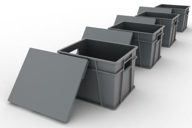 Plastik kaplar bir kapak ile açın