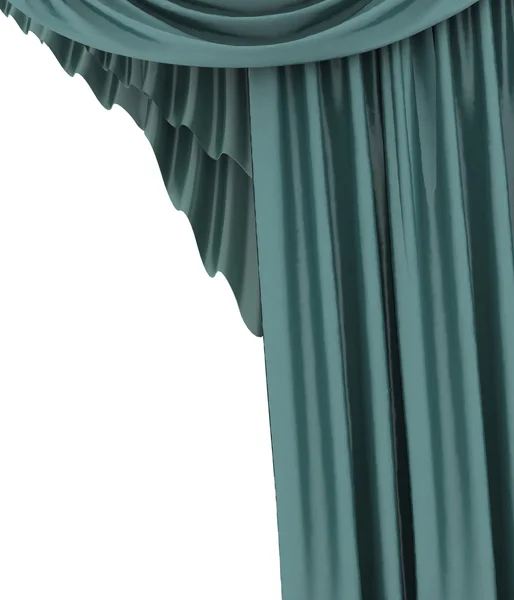 Open blue theater curtain, background — Stock Photo, Image