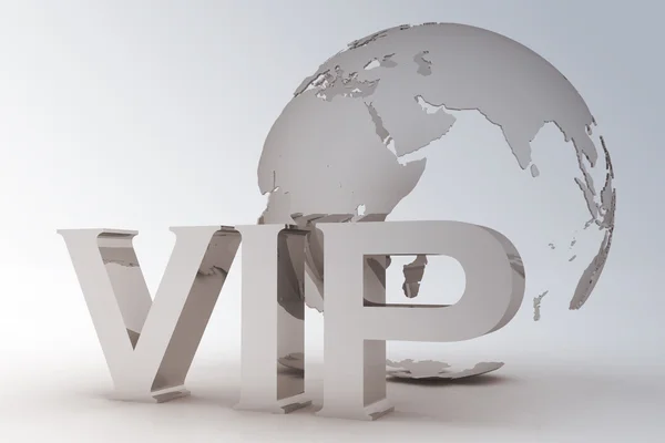 VIP abbreviation with a globe — Stock Photo, Image