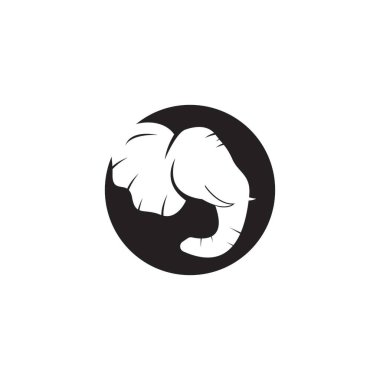 Fil simgesi ve sembol vektör şablonu çizimi