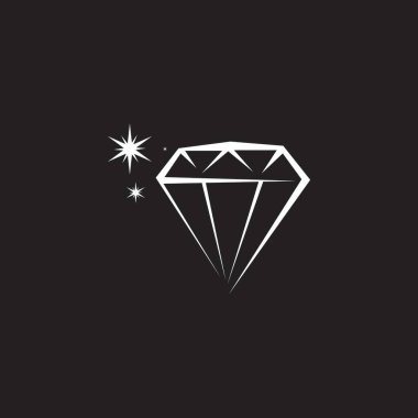 Elmas simgesi ve sembol vektör illüstrasyonu