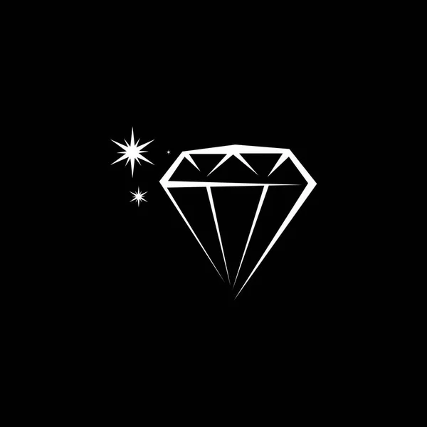 Icono Diamante Ilustración Vector Símbolo — Vector de stock