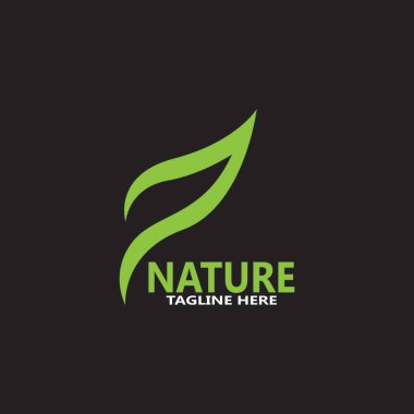 Doğa yaprağı simgesi ve sembol vektörü