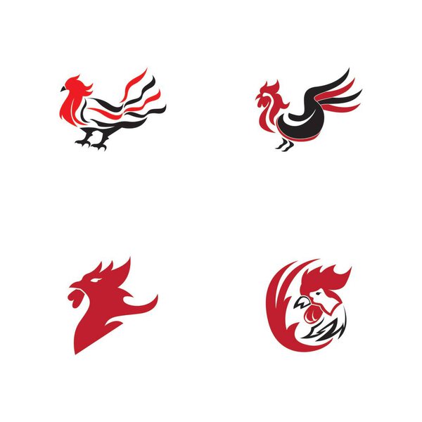 Rooster icon and symbol template illustration