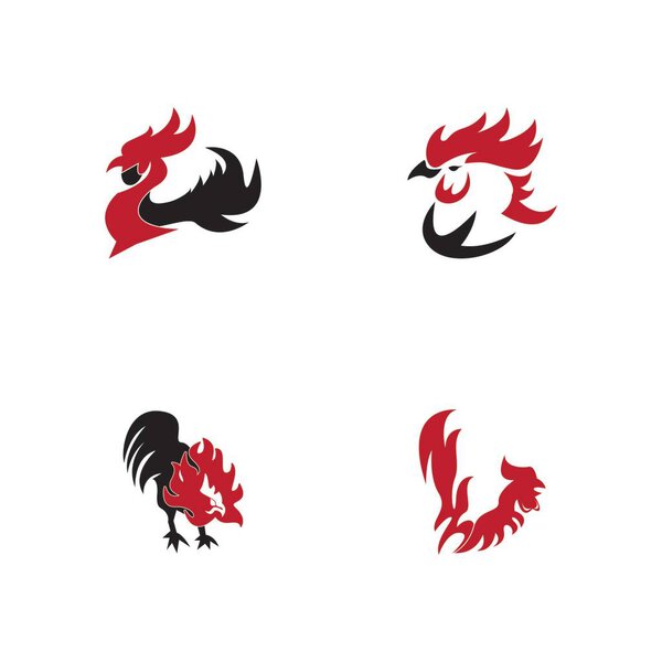 Rooster icon and symbol template illustration