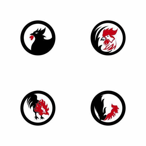 Rooster icon and symbol template illustration