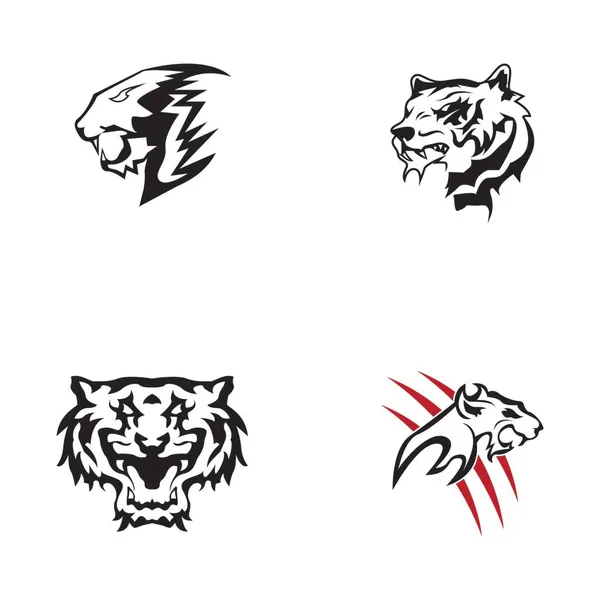 Tigersymbol Und Symbolvorlage Illustration — Stockvektor