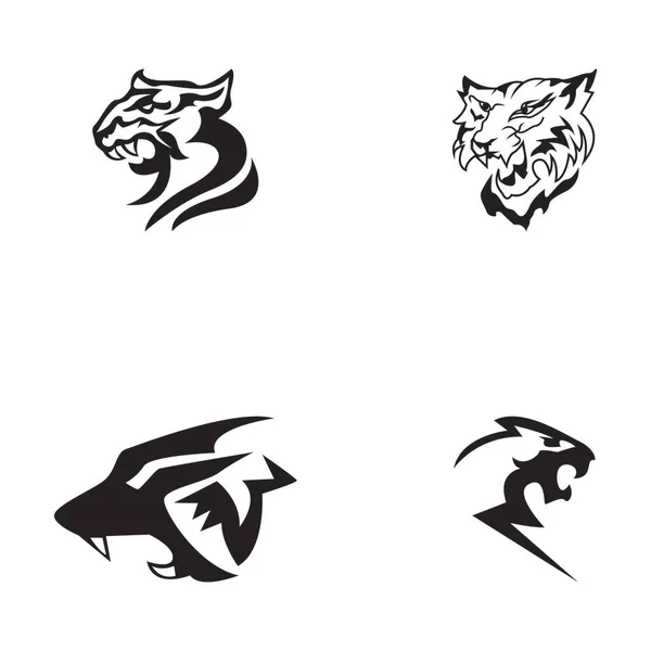 Ikona Tygrysa Szablon Symbolu Ilustracji — Wektor stockowy