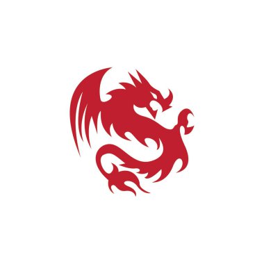 Dragon vektör resimleme logo şablonu