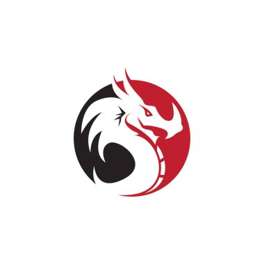 Dragon vektör resimleme logo şablonu