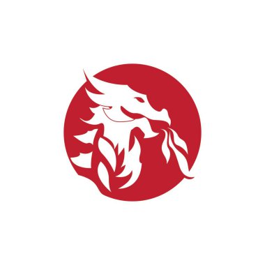 Dragon vektör resimleme logo şablonu