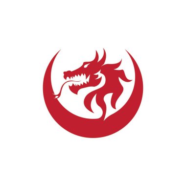 Dragon vektör resimleme logo şablonu